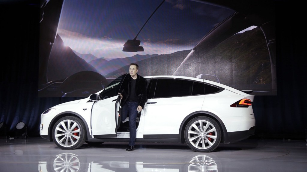 Elon Musk with Tesla X 