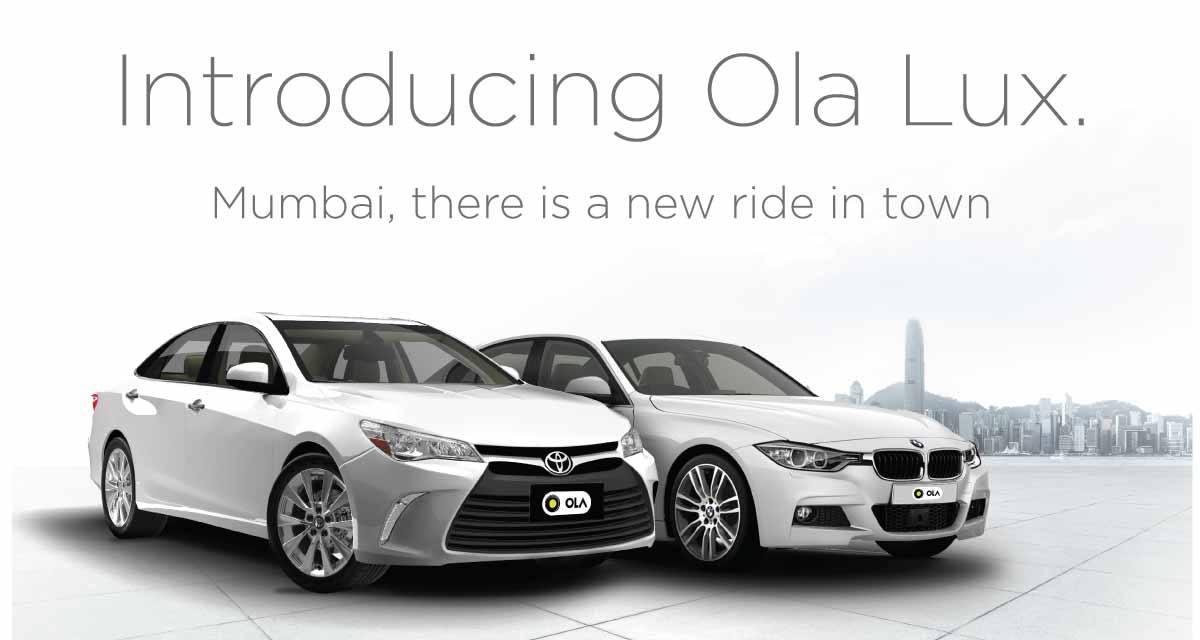 Now Book Ride in Jaguar at Rs 19/km Using Ola Lux