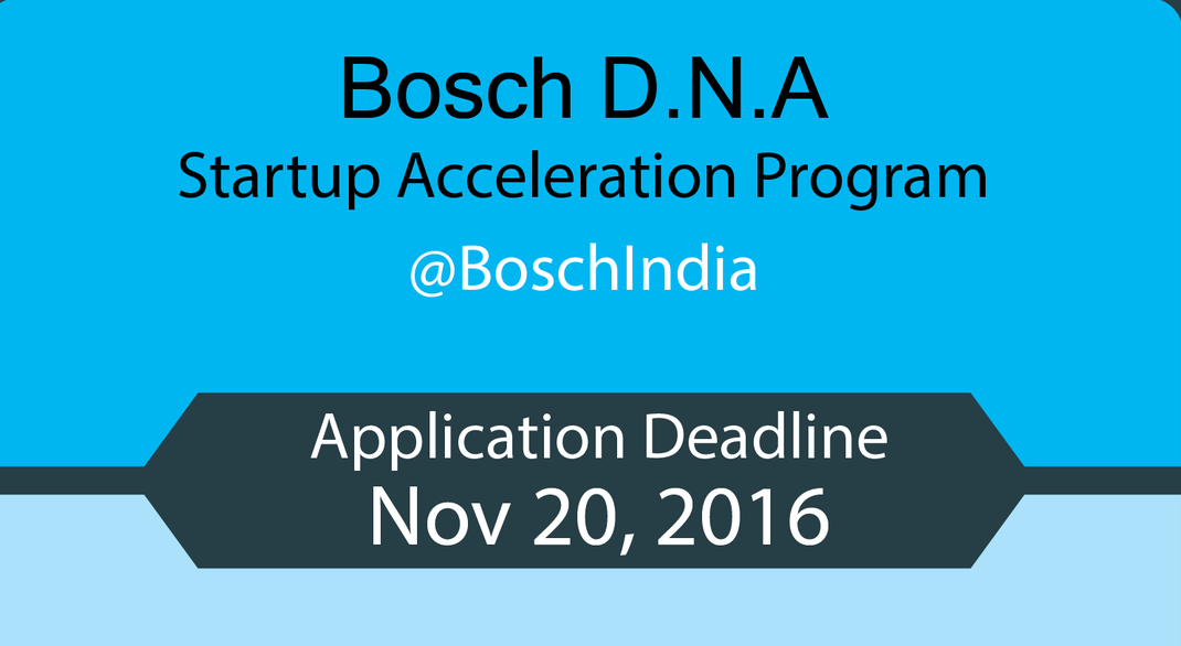 Bosch India Launched 18 Week Startup Accelerator Programme Called DNA