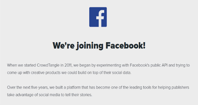 Facebook Acquired Social Media Content Tracker CrowdTangle