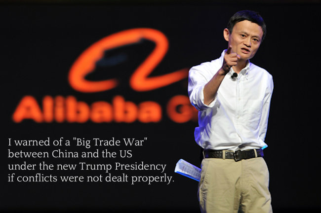 Alibaba’s Jack Ma Warns of ‘Big Trade War’ Between China, US