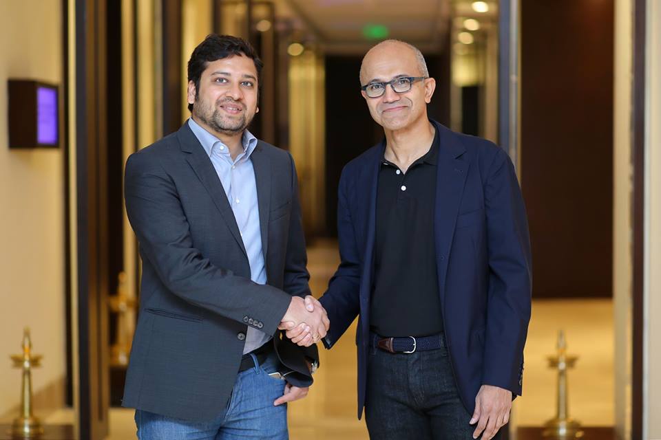 Flipkart CEO Binny Bansal and Microsoft CEO Satya Nadella Announce Key Partnership to Expand E-commerce in India