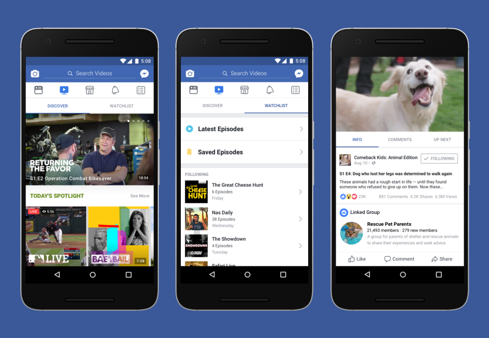 Facebook Launches ‘Watch’ A Platform Exclusively For Shows On Facebook