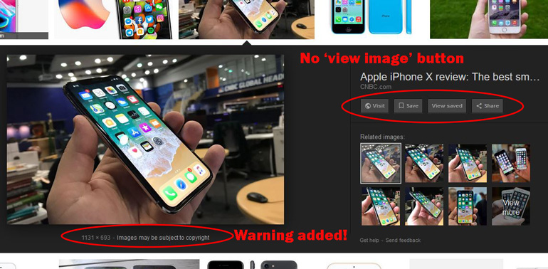 Google Removes ‘View Image’ in Image Searches to Prevent their Stealing