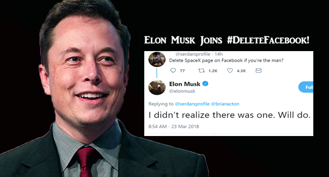 Elon Musk Deletes Facebook Pages of Tesla and SpaceX