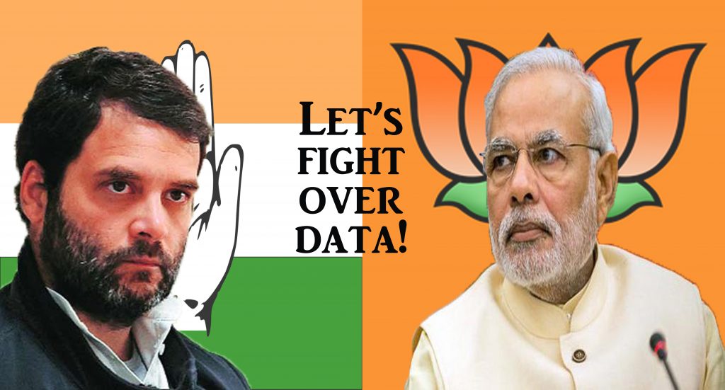 congress and bjp fight over app data leak