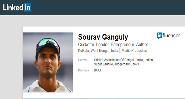 Sourav-Ganguly-LinkedIn-Profile