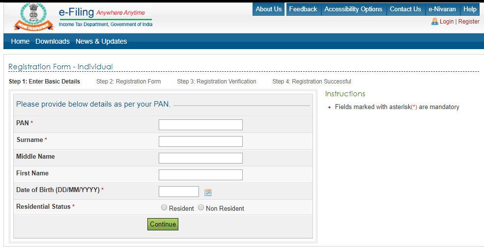 Income tax filing online