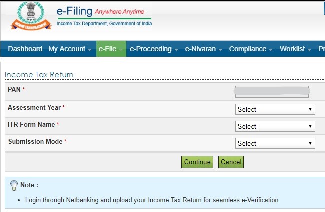 Income tax filing Online 