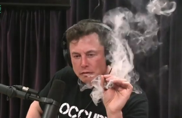 Tesla Stock Drops After Elon Musk Smokes Weed on a Talk Show