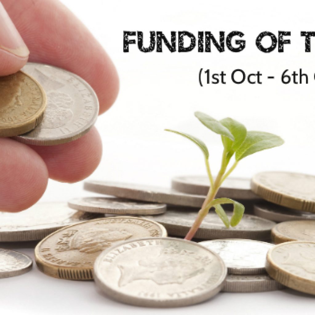 Top Five Funding of the Week (1st Oct - 6th Oct)