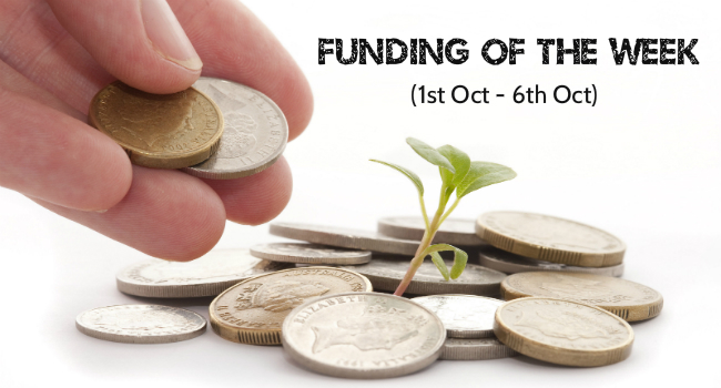 Top Five Funding News of the Last Week (1st Oct – 6th Oct)